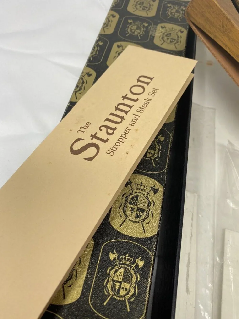 Vintage Staunton 6 Pc Steak Knife Set With Oak  Leather Stropper New with box
